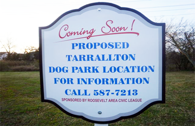 Roosevelt Dog Park sign